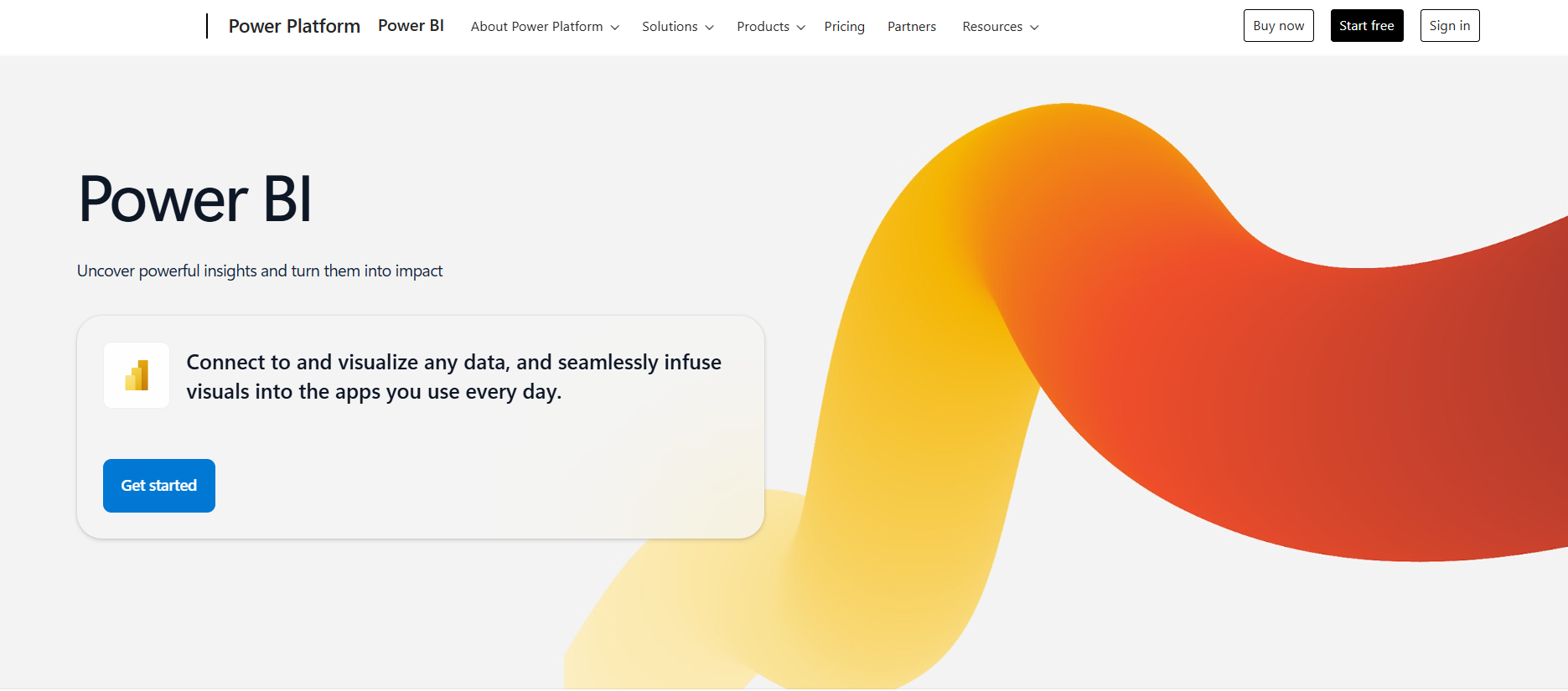 Power BI hero section