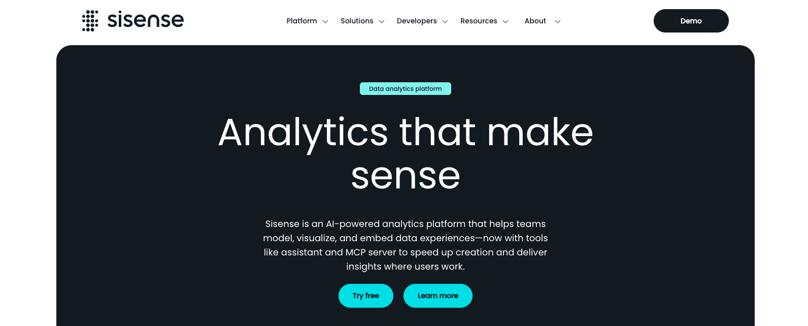 sisense hero section