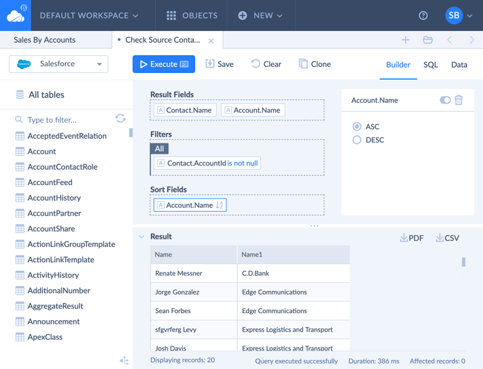 Query Screen 01 from Skyvia